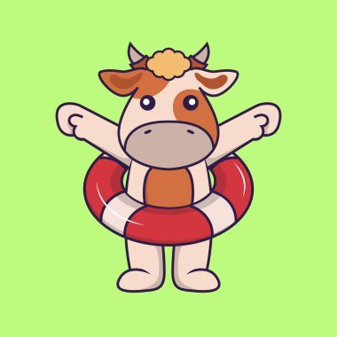 Şamandıra kullanan şirin bir inek..