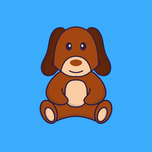 Lindo Perro Está Sentado — Vector de stock