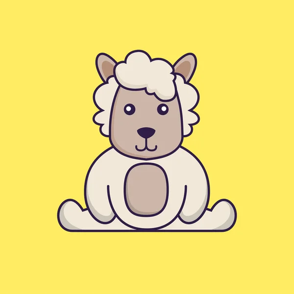 Cute Sheep Sitting — 스톡 벡터