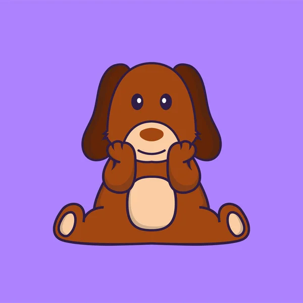 Cute Pies Siedzi — Wektor stockowy