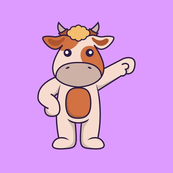 Lindo Héroe Vaca Ilustración Vectorial — Vector de stock