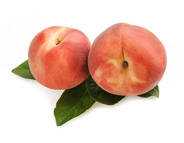 Zwei Pfirsiche isoliert — Stockfoto