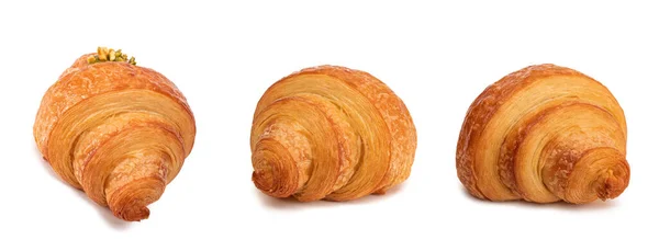 Croissants Frais Isolés Sur Fond Blanc — Photo