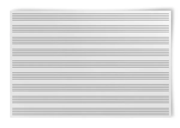 Blank Music Sheet Isolated White Background — Stock Photo, Image