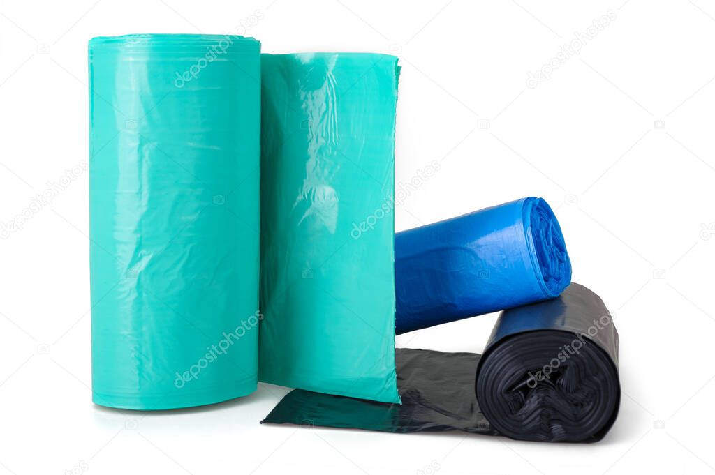 Garbage bags isolated on white background 