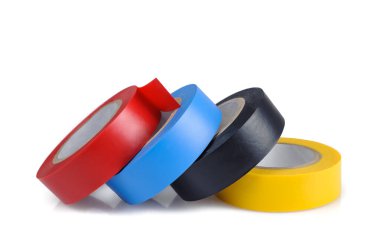 Elektrik bandı beyaz arkaplanda izole edildi