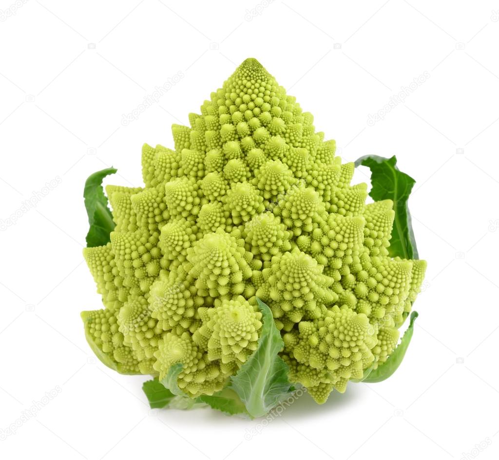 Romanesque cauliflower isolated
