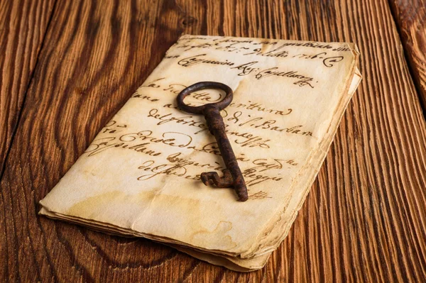 信上的旧密钥 — 图库照片