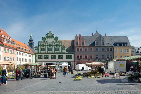 Market Square, Weimar, Niemcy — Zdjęcie stockowe