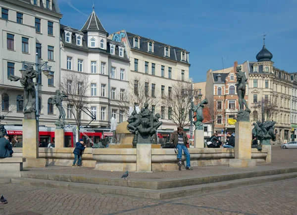 Goebel fontanna, Halle, Niemcy — Zdjęcie stockowe