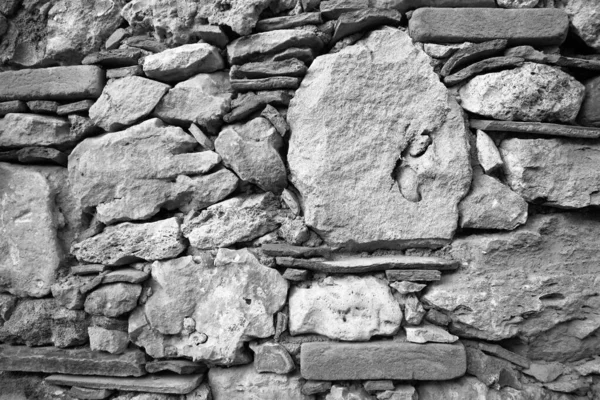 Antik Duvarın Siyah Beyaz Dokusunun Anımsatıcı Görüntüsü — Stok fotoğraf