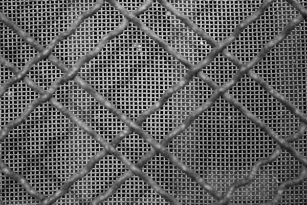 Évocatrice Image Noir Blanc Texture Grille Fer Rouillé — Photo