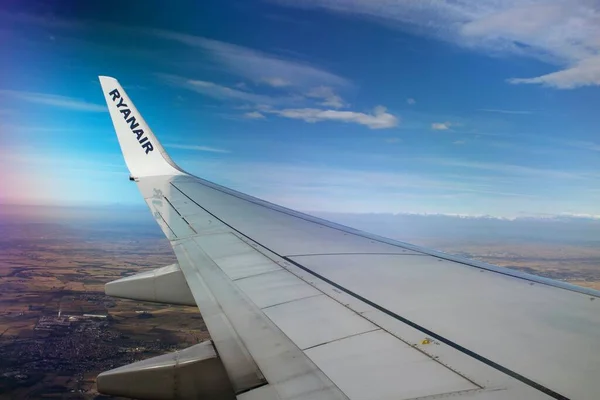 2020 Aeroporto Palermo Punta Raisi Suggestiva Immagine Dell Ala Durante — Foto Stock