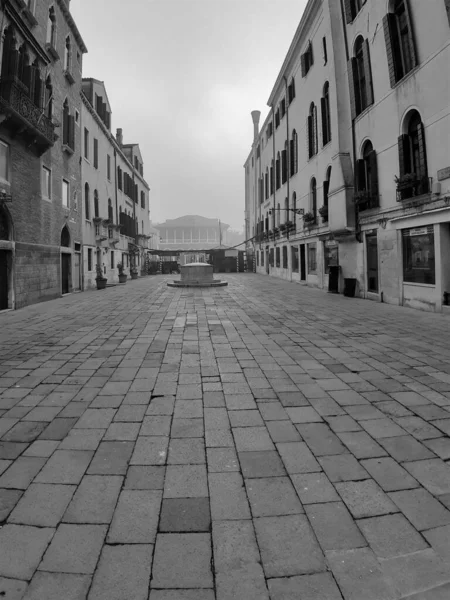 Veneza Itália Janeiro 2020 Evocativa Imagem Preto Branco Campo Santa — Fotografia de Stock