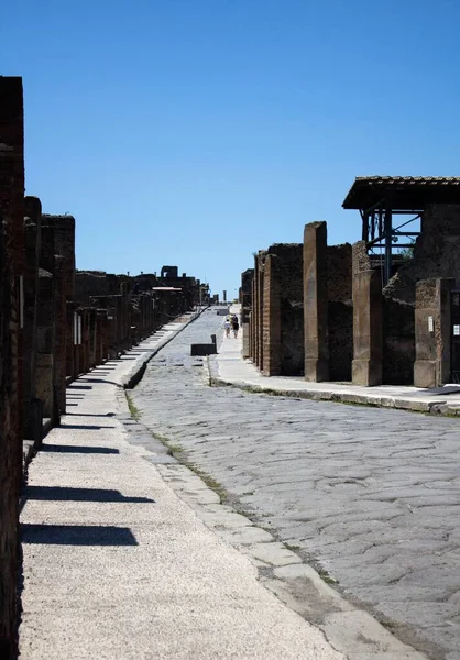 意大利庞培 2020年6月26日 罗马城市的主要街道之一 在公元79年维苏威火山喷发后被发现 — 图库照片