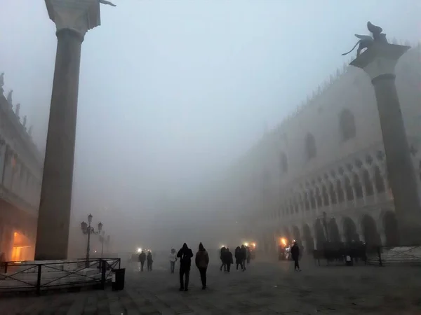 Venetië Italië Januari 2020 Suggestief Beeld Van Piazza San Marco — Stockfoto