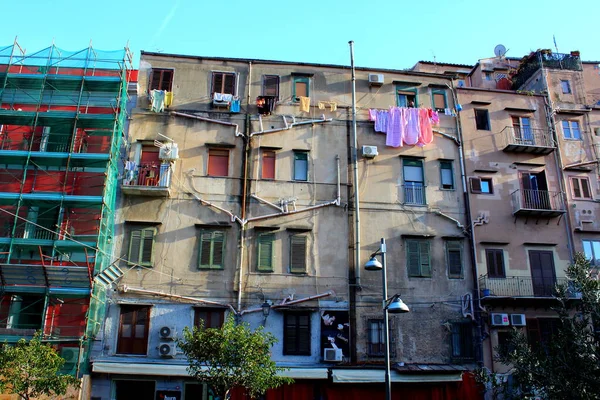 Evocative Image Buildings Streets Historic Center Palermo Italy — Stock Photo, Image