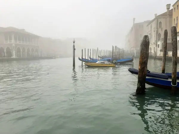 Veneza Itália Janeiro 2020 Grande Canal Veneza Dia Nebuloso — Fotografia de Stock