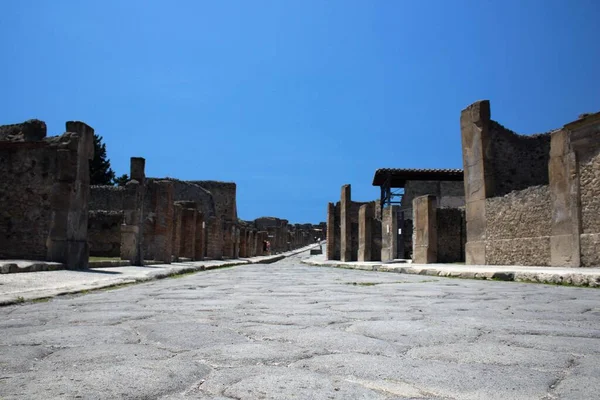 Pompeii Italië Juni 2020 Een Van Belangrijkste Straten Van Romeinse — Stockfoto