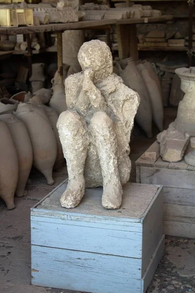 Pompeia Itália Junho 2020 Moldes Gesso Seres Humanos Encontrados Após — Fotografia de Stock
