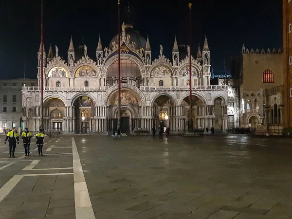 Venetië Italië Januari 2020 Levensecht Nachtbeeld Van Basiliek Van San — Stockfoto
