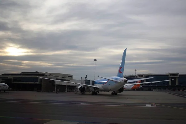 2020 Aeropuerto Milán Malpensa Aerolínea Neos Vuelo Italia Avión Detenido —  Fotos de Stock