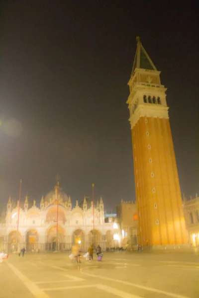 Veneza Itália Janeiro 2020 Evocativa Imagem Noturna Basílica San Marco — Fotografia de Stock