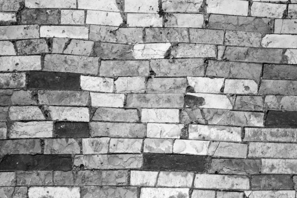 Черно Белое Изображение Неровной Стены Плитки — стоковое фото