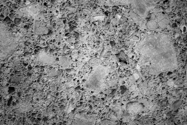 Черно Белое Изображение Пористой Бетонной Стены — стоковое фото