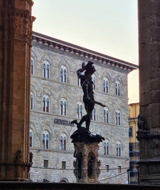 2022.07.20 Floransa, İtalya, Piazza della Signoria, meydan manzarasının anımsatıcı görüntüsü