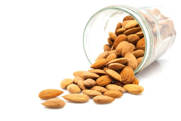 Pot with almonds — Stock Photo, Image