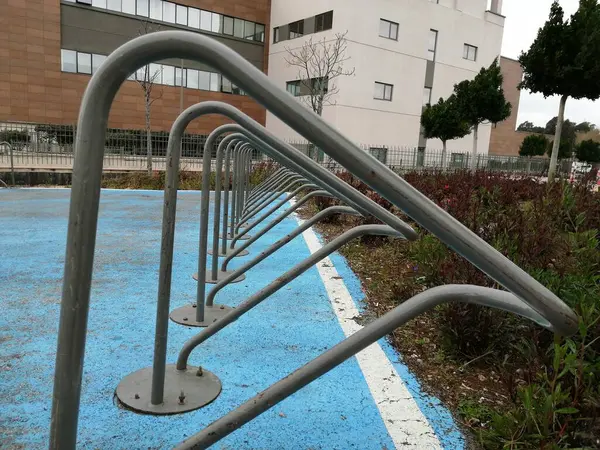 Markierung Eines Radweges Auf Dem Gehweg — Stockfoto