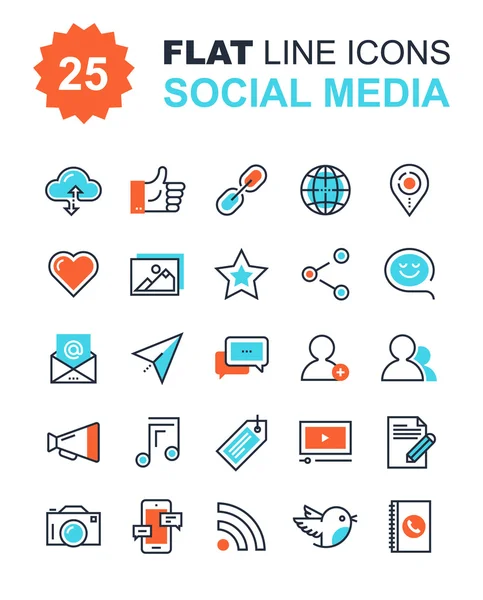 Iconen van sociale media — Stockvector