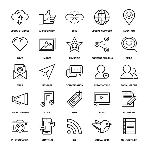 Iconos de redes sociales — Vector de stock