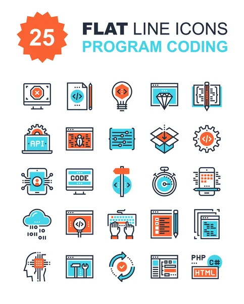 プログラム アイコンをコーディング — ストックベクタ