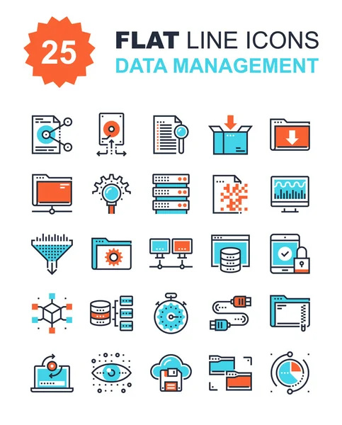 Data Management Icons — Stock Vector