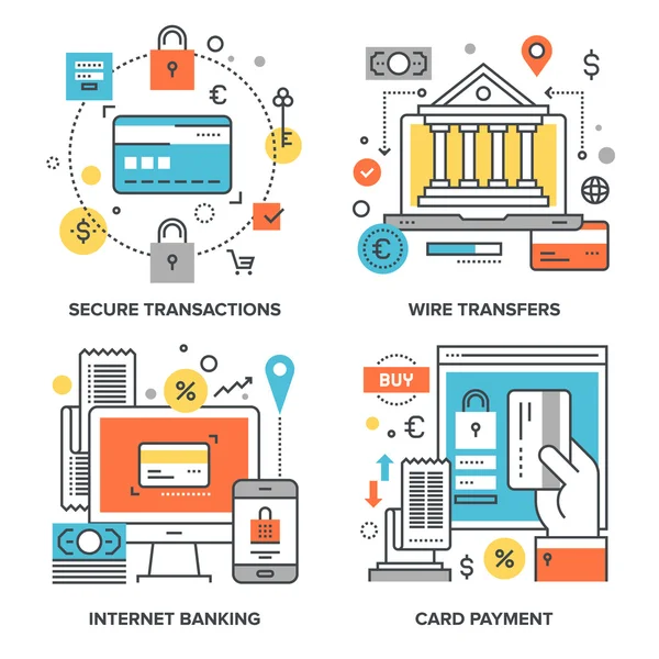 Internet Banking Concepts — Stock Vector