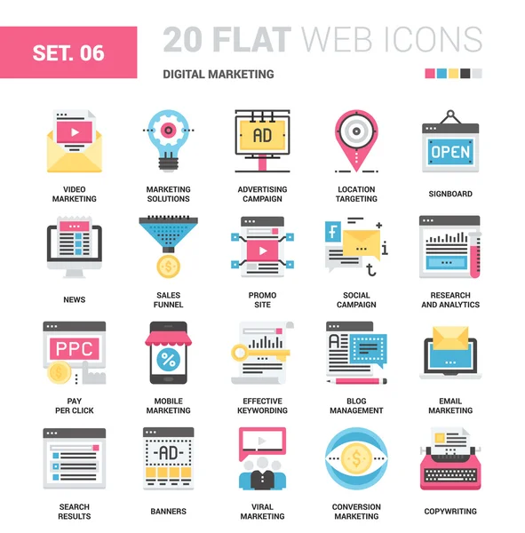 Iconos de marketing digital — Vector de stock