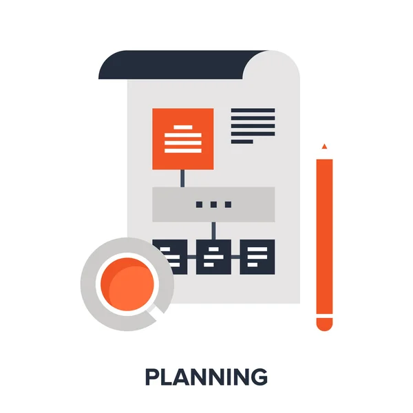 Planeamento conceito plano — Vetor de Stock