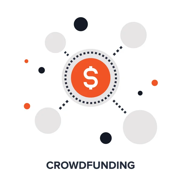 Crowdfunding Concepto plano — Archivo Imágenes Vectoriales