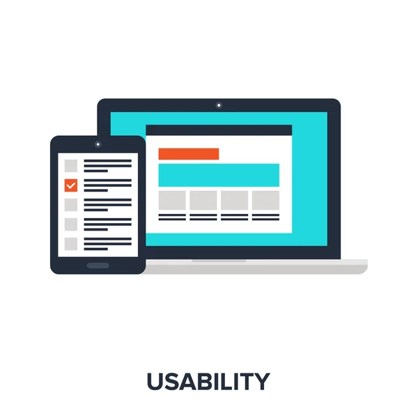 Concepto de evaluación de la usabilidad — Archivo Imágenes Vectoriales