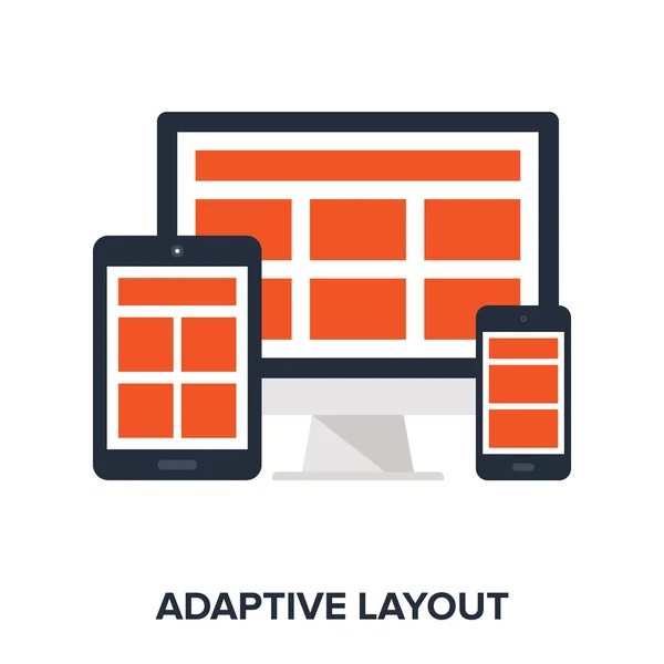 Conceito de layout adaptativo —  Vetores de Stock