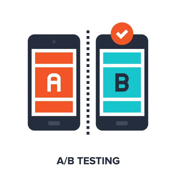 Ab prueba concepto plano — Vector de stock