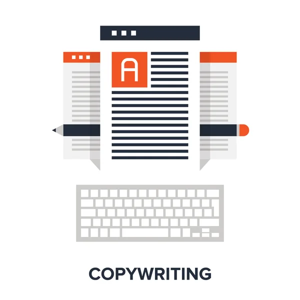 Copywriting concepto plano — Vector de stock