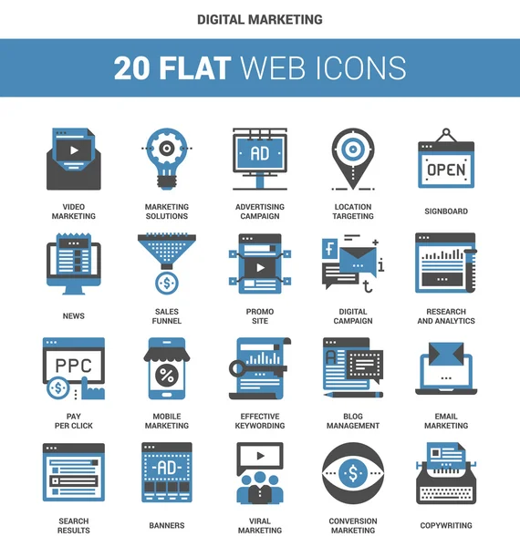 Digital Marketing Icons — Stock Vector