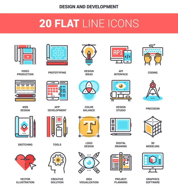 Deisgn y Desarrollo — Vector de stock