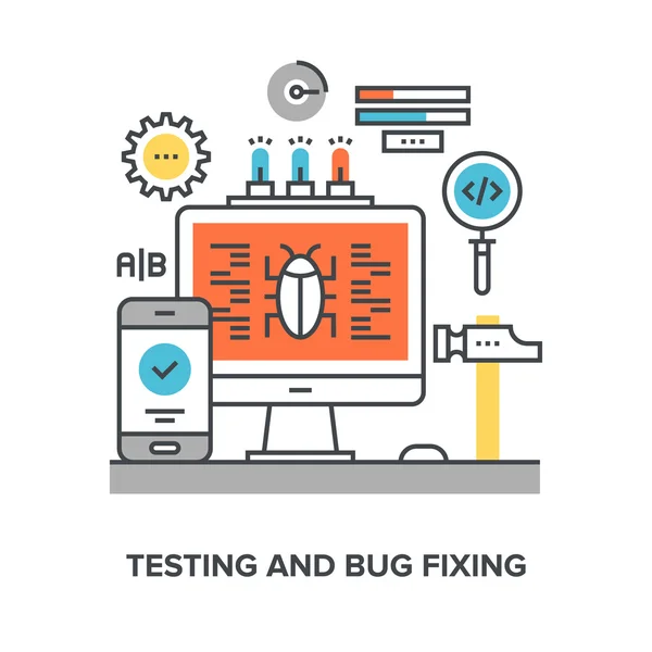 Testing and bug fixing — Stock Vector