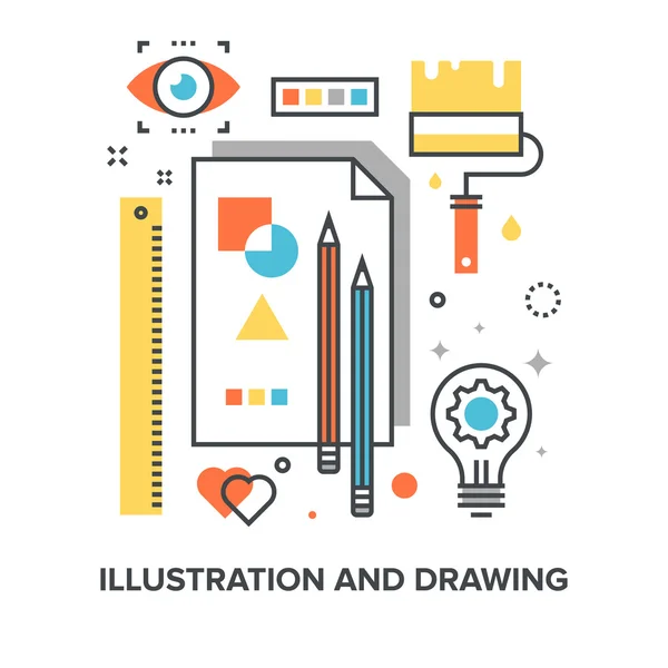 Illustratie en tekening — Stockvector