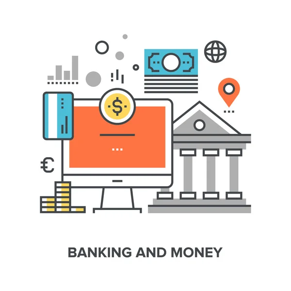 银行和货币 — 图库矢量图片
