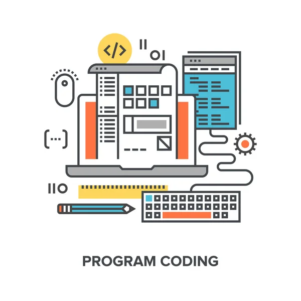 Concepto de codificación del programa — Vector de stock